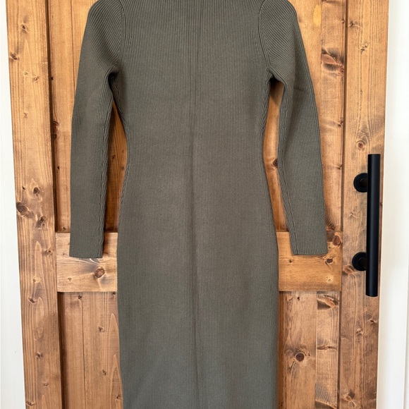 Abercrombie & Fitch Olive Green Ribbed Dress - Picture 3 of 4